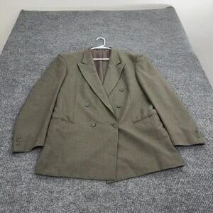 Vintage Ron Chereskin Blazer Mens 44 Brown Double Breasted Ventless Professional